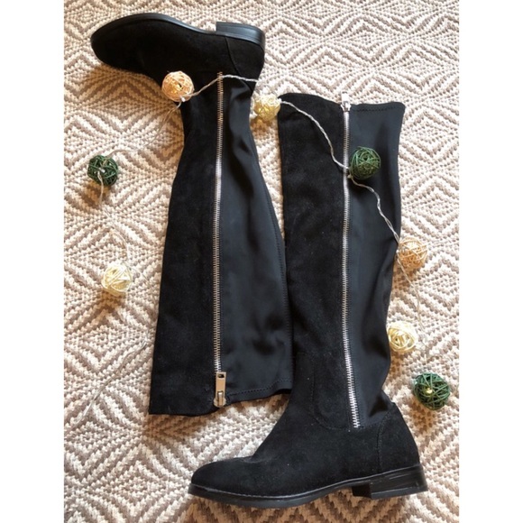 Shoes - Long black over the knee boots